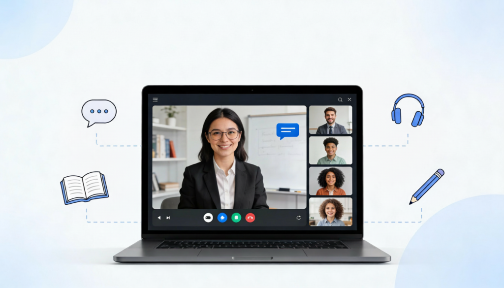 online English academy with live teachers